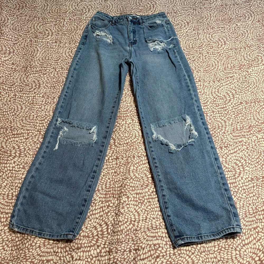 Almost Famous Distressed Blue Women's Jeans‎